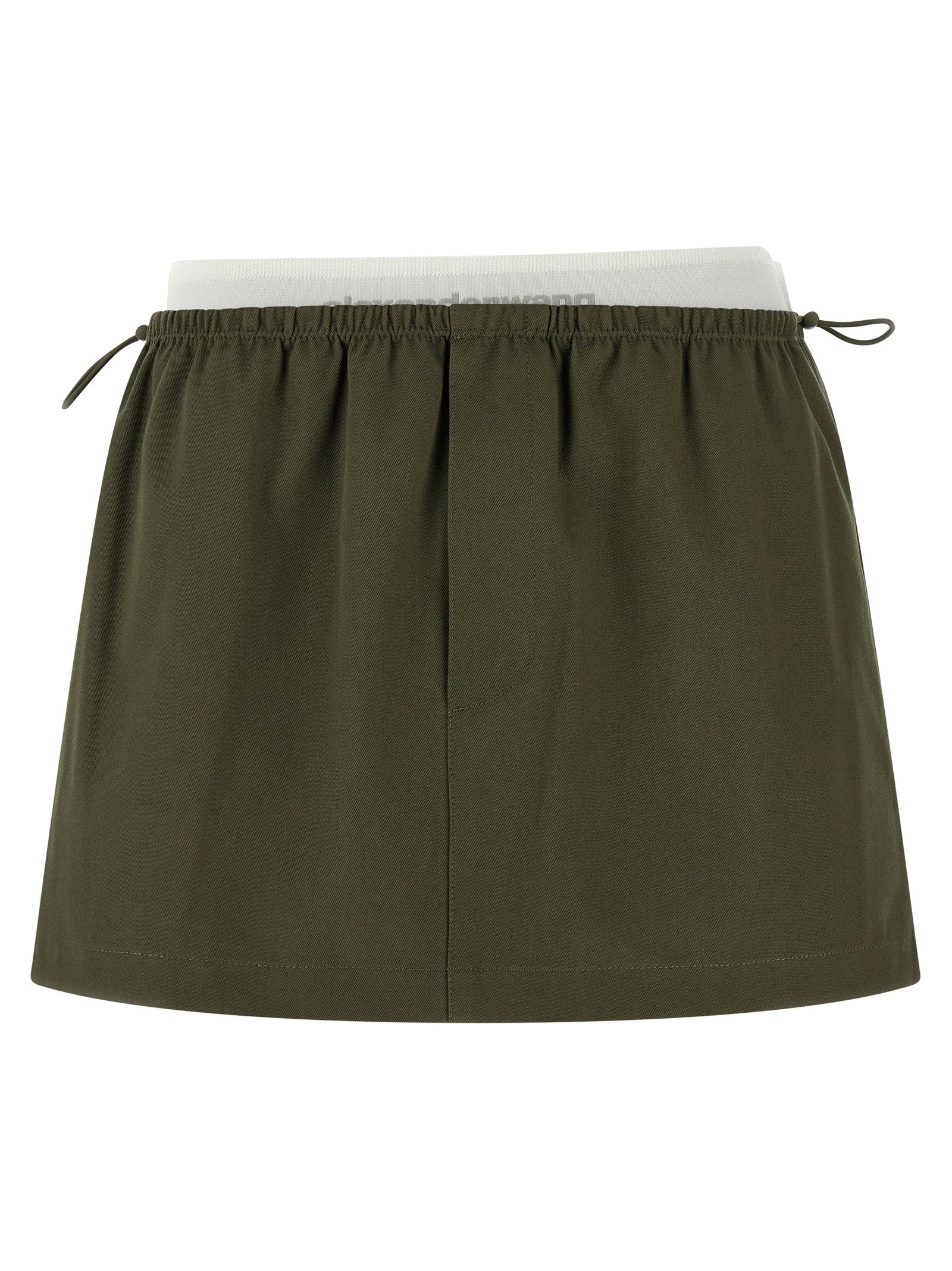 Alexander Wang Double-Layer Waist Skirt — Olive