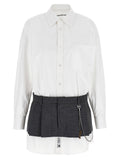 Alexander Wang Pre-styled Shirt Dress with Chain Skirt Dress — White