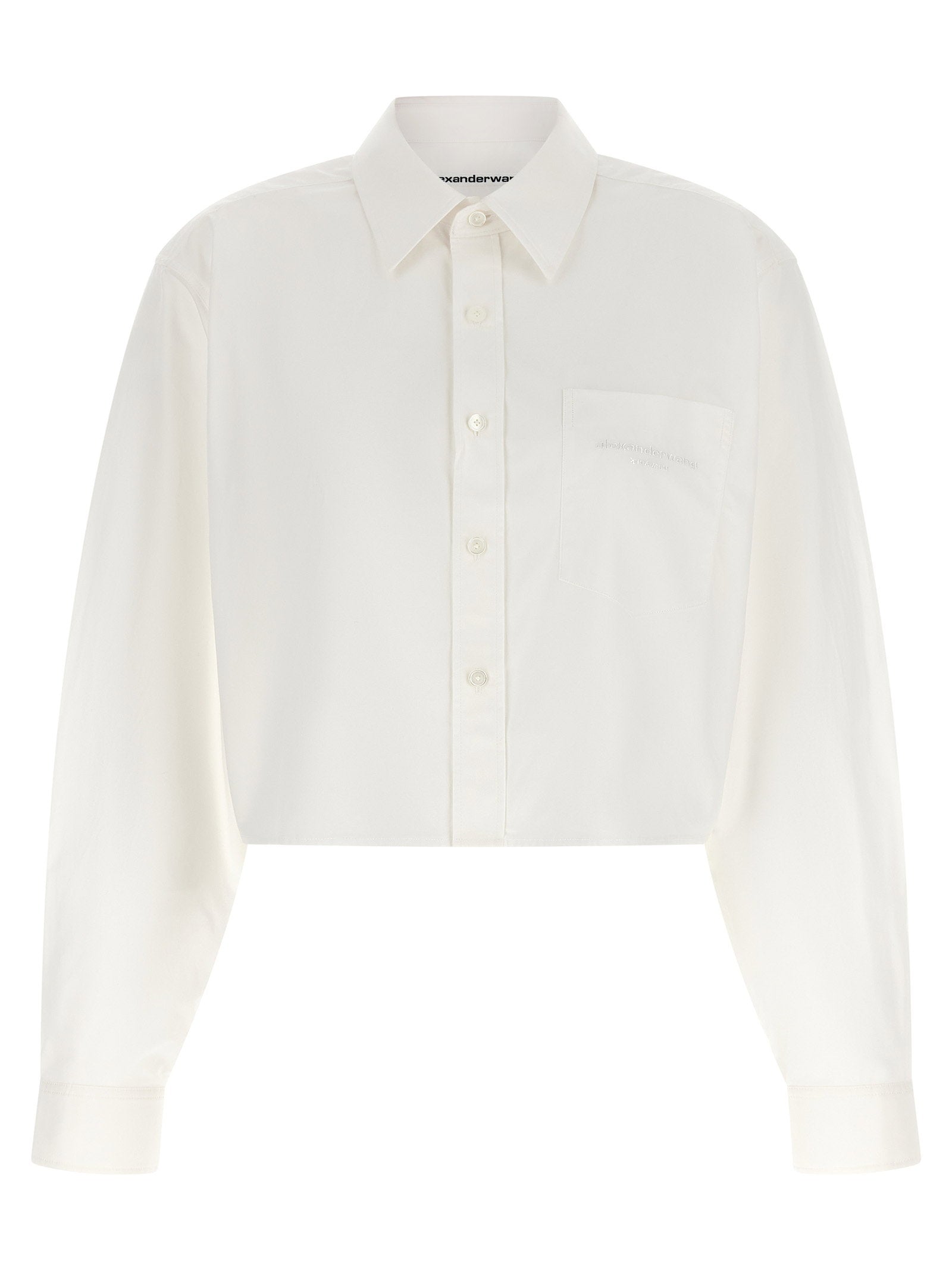 Alexander Wang Cotton Cropped Shirt — white