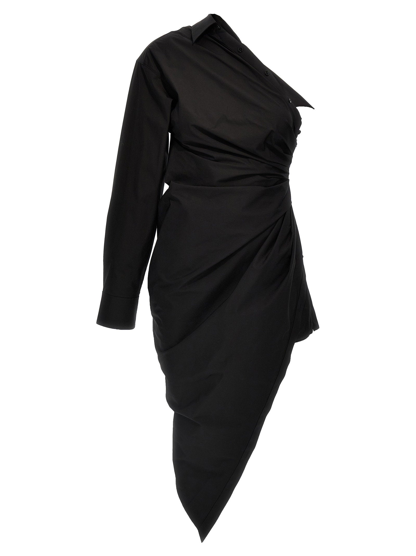 Alexander Wang Asymmetrical One-Shoulder Dress — Black