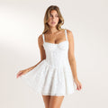 Lounge Underwear Lace Corset Mini Dress - White
