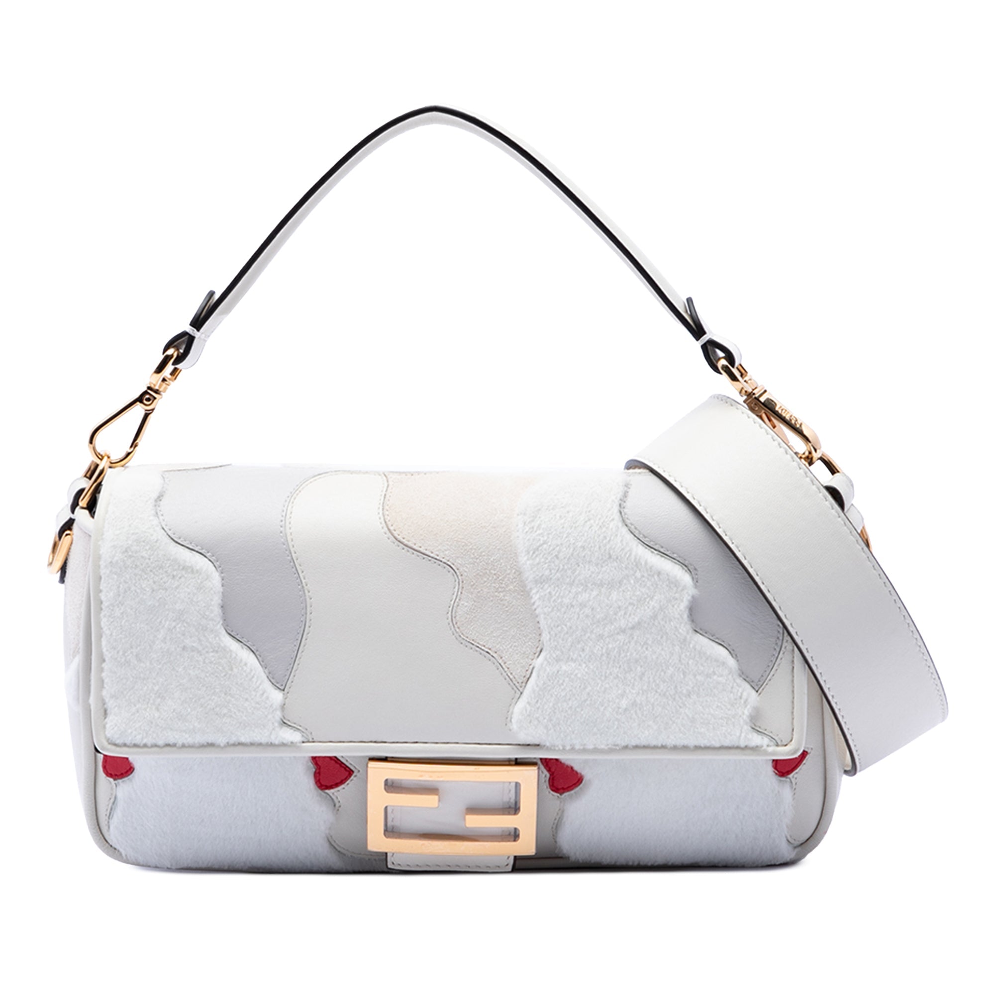 Nappa and Mink Fur Faces Baguette Satchel