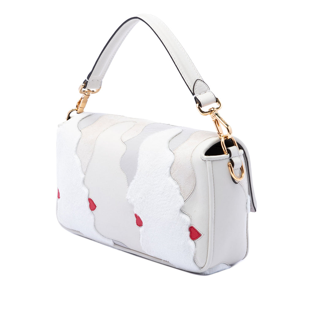 Nappa and Mink Fur Faces Baguette Satchel