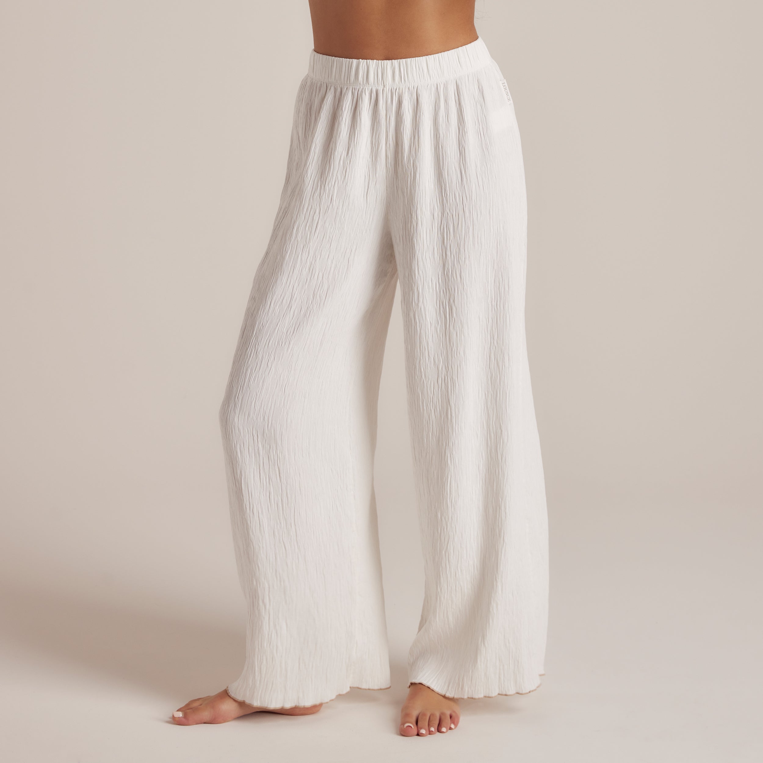 Lounge Underwear Crinkle Pyjama Bottoms - White