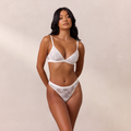 Lounge Underwear Lace Triangle Bralette - White