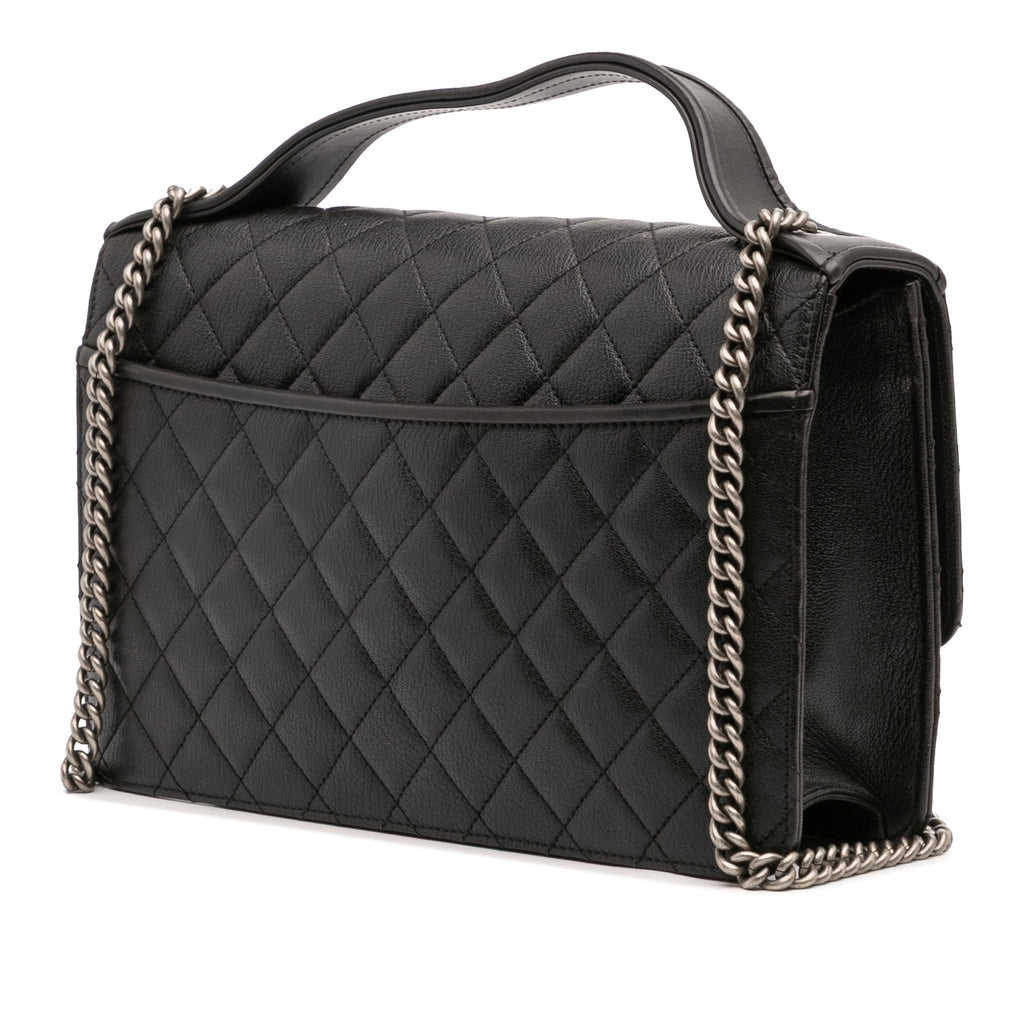 Medium Quilted Goatskin CC University Flap