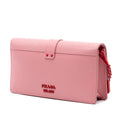 Saffiano Trimmed City Calf Cahier Heart and Flower Wallet on Chain