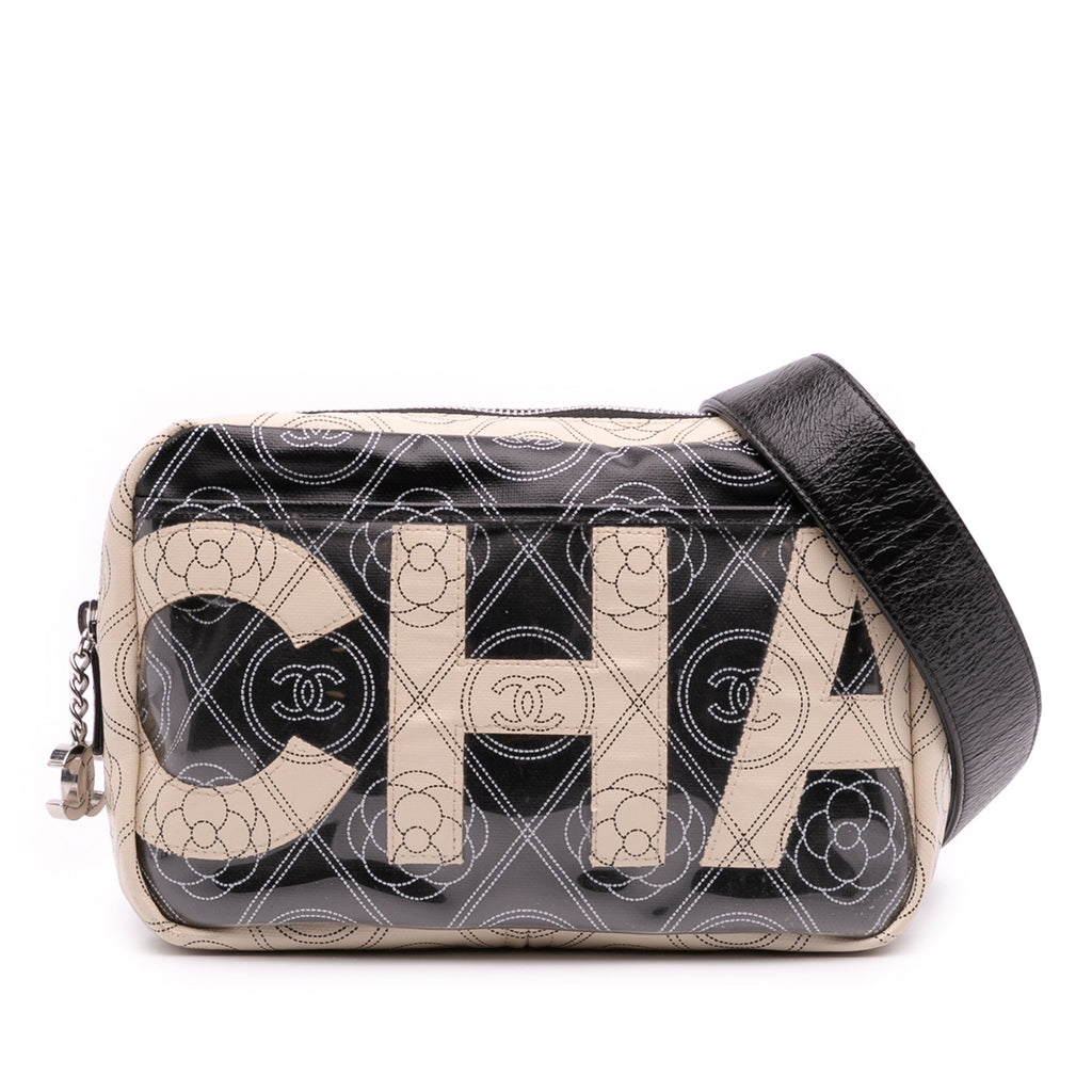 Coated Canvas Camellia Logo Camera Bag