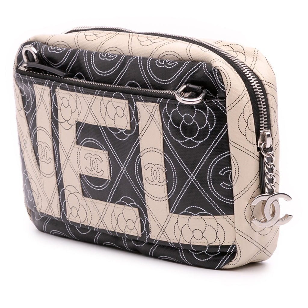 Coated Canvas Camellia Logo Camera Bag