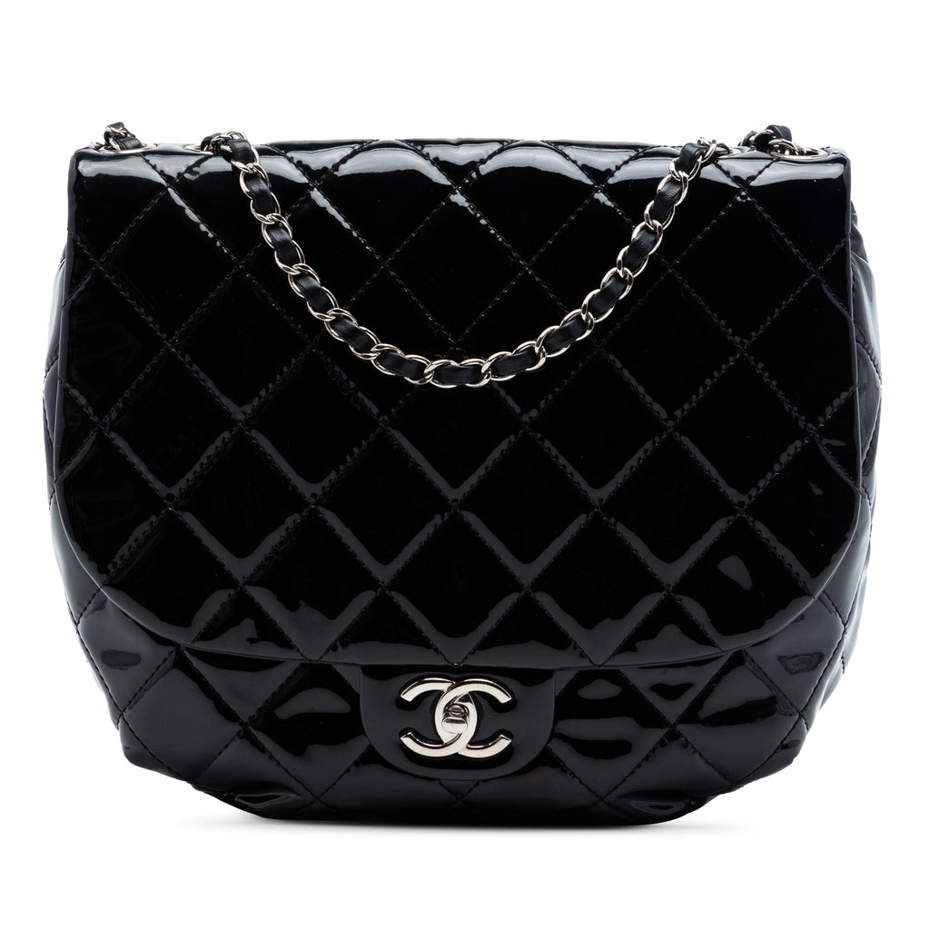 Medium Quilted Patent Bubble CC Flap