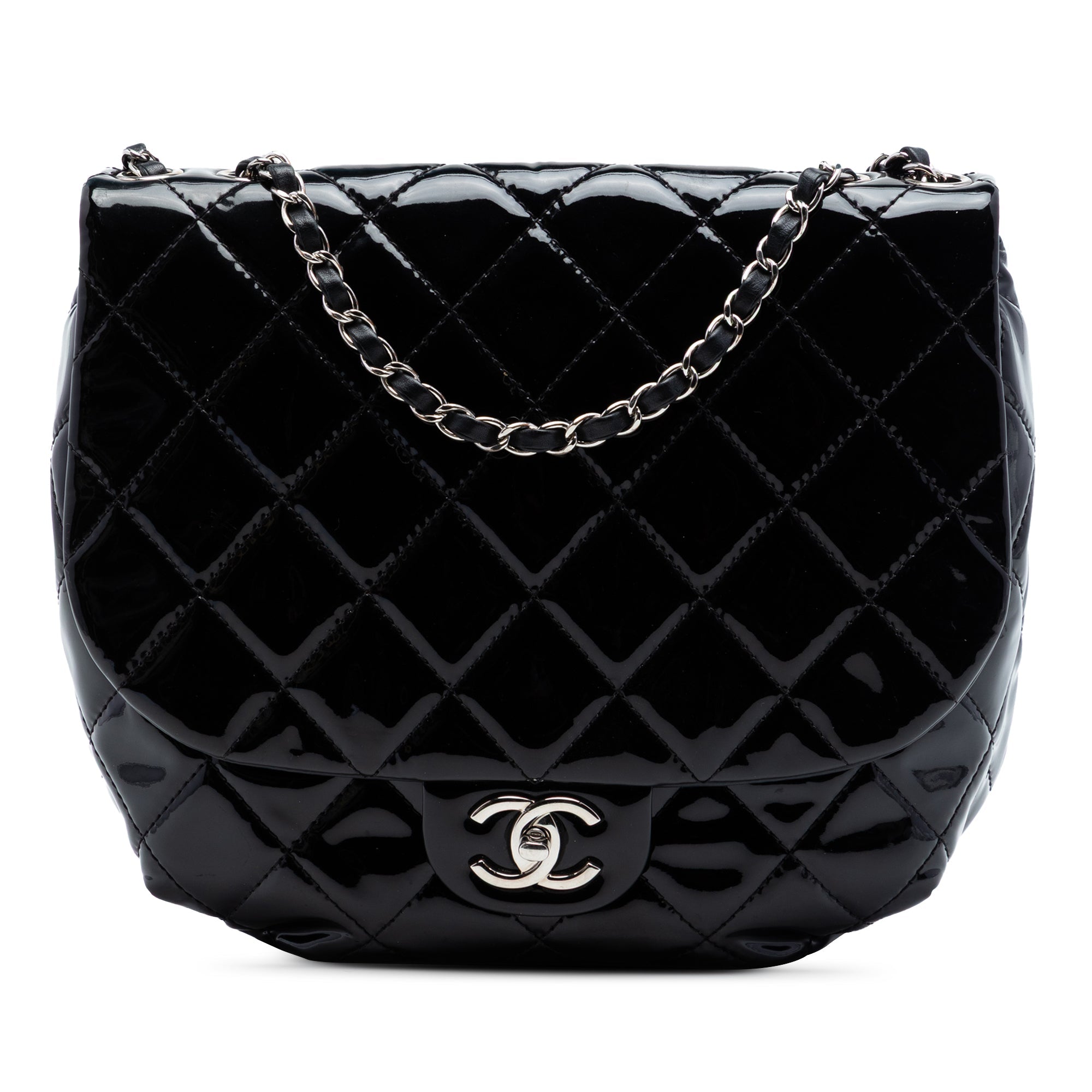 Medium Quilted Patent Bubble CC Flap