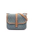Suede Trimmed Denim Monogram Allover Crossbody