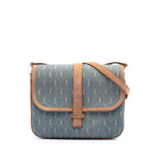 Suede Trimmed Denim Monogram Allover Crossbody