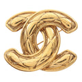 Gold Plated Quilted CC Brooch