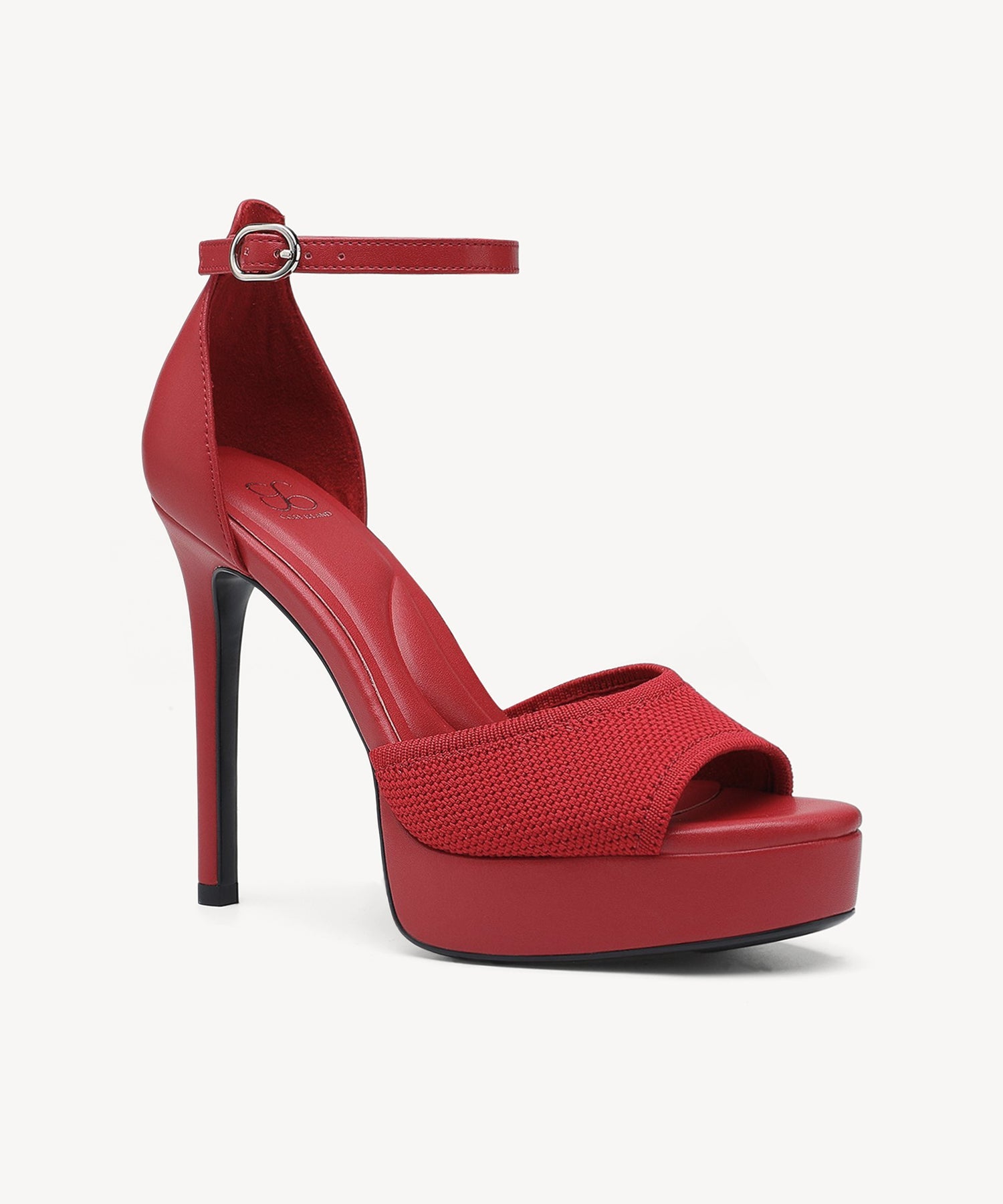 GlimmerRise Strapped Platform Heeled Sandal - Red / US 6 | EU 36.5 | UK 4