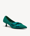 Kletta Pointed Toe Heeled Pump - Green / US 9.5 | EU 41 | UK 7.5