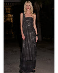 Houndstooth Sequin Sari-Drape Gown By KYNAH, Luxury Indian Fashion & Bridal Wear