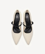Bicolor Grace Pointed Toe Heeled Pump