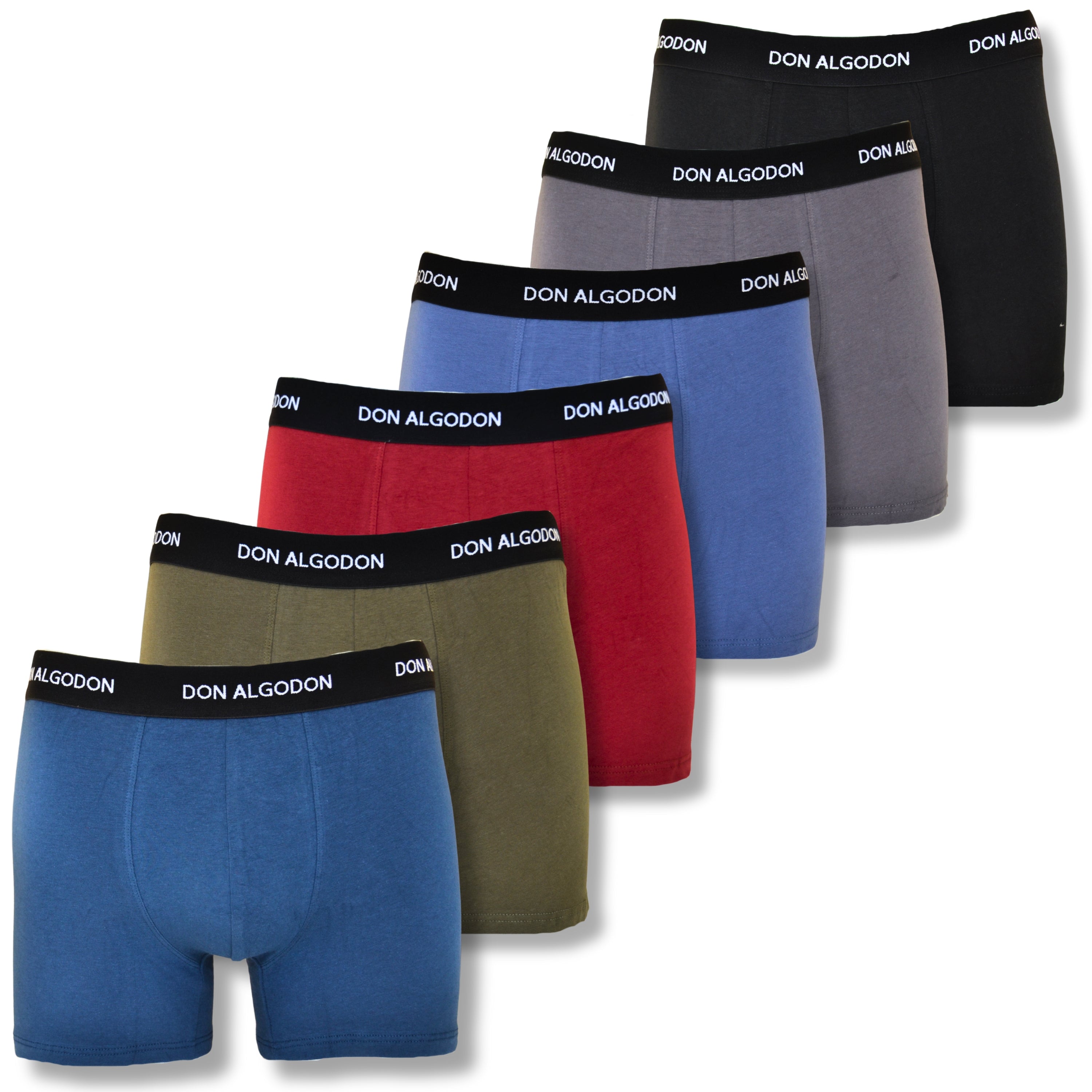 Don Algodon Pack 6 Calzoncillos Hombre Suaves y Transpirables | 1 Unidad por Color | 6 Colores Disponibles