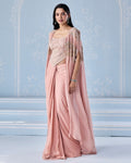 Liza Choli Cape Sari Set By KYNAH, Luxury Indian Fashion & Bridal Wear
