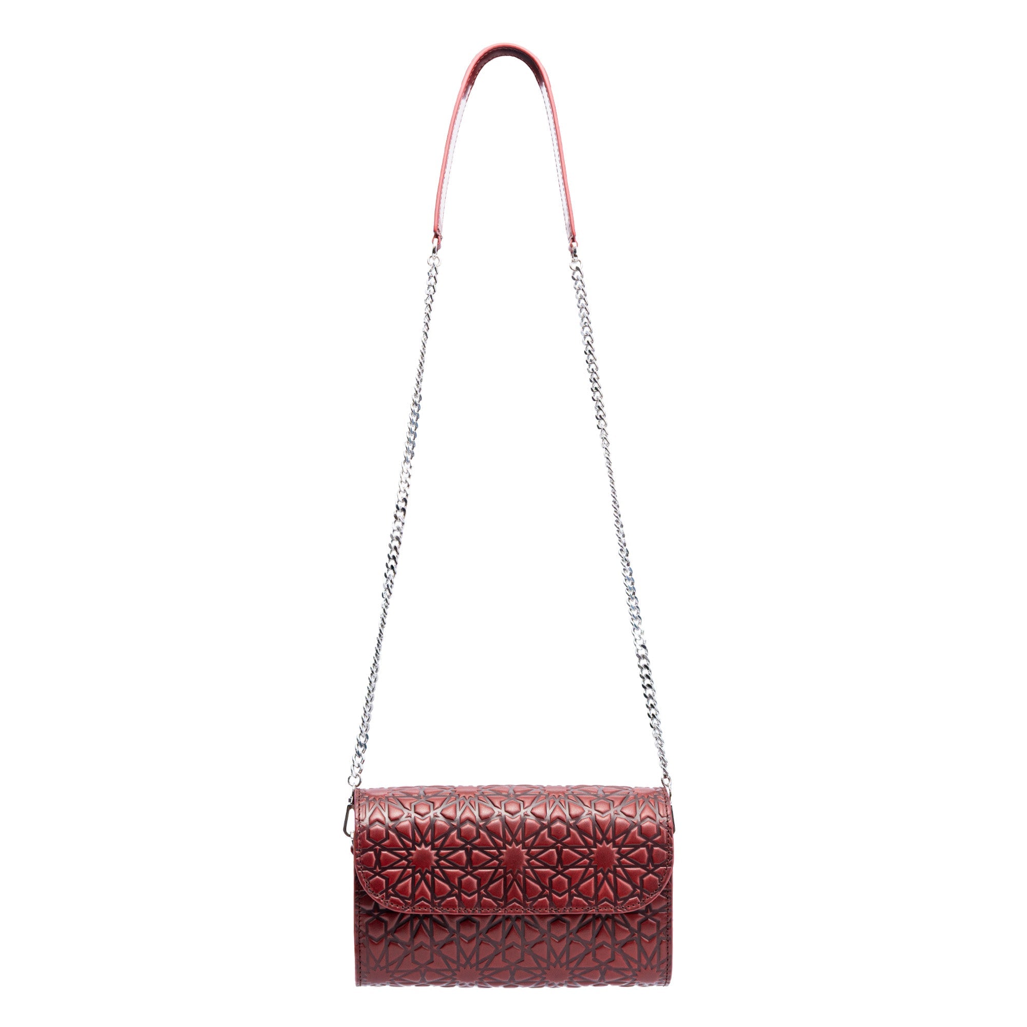 Small Burgundy Leather Bag Bayarcal
