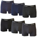 FEVI | Pack de 6 Boxers | 95% Algodón | 3 Lisos y 3 Estampados | Colores : Negro, Gris y Marino | Transpirables