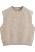 Crewneck Knitted Pullover Sweater Vest