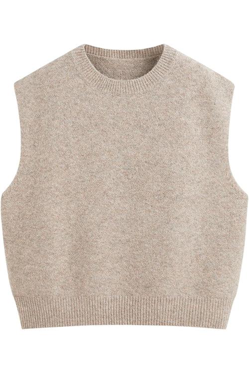 Crewneck Knitted Pullover Sweater Vest
