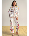 Placement Floral Embroidered Poplin Pant Set By KYNAH, Luxury Indian Fashion & Bridal Wear