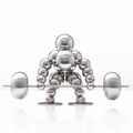 ArtZ® Abstract Weightlifter Stainless Steel Sculptures - Silver / Start