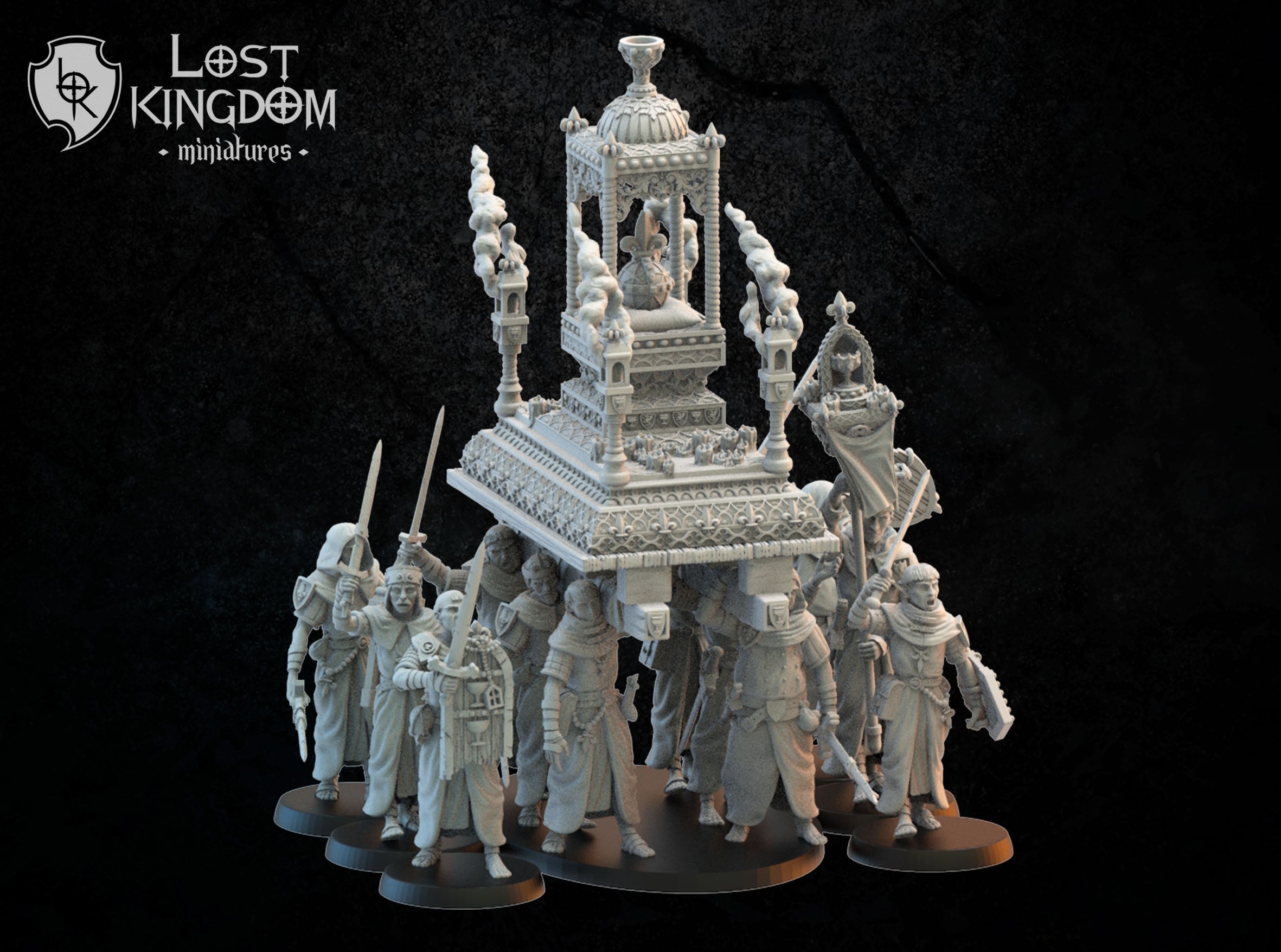 Calix Wanderers With Blessed Shrine, Lost Kingdom Miniatures