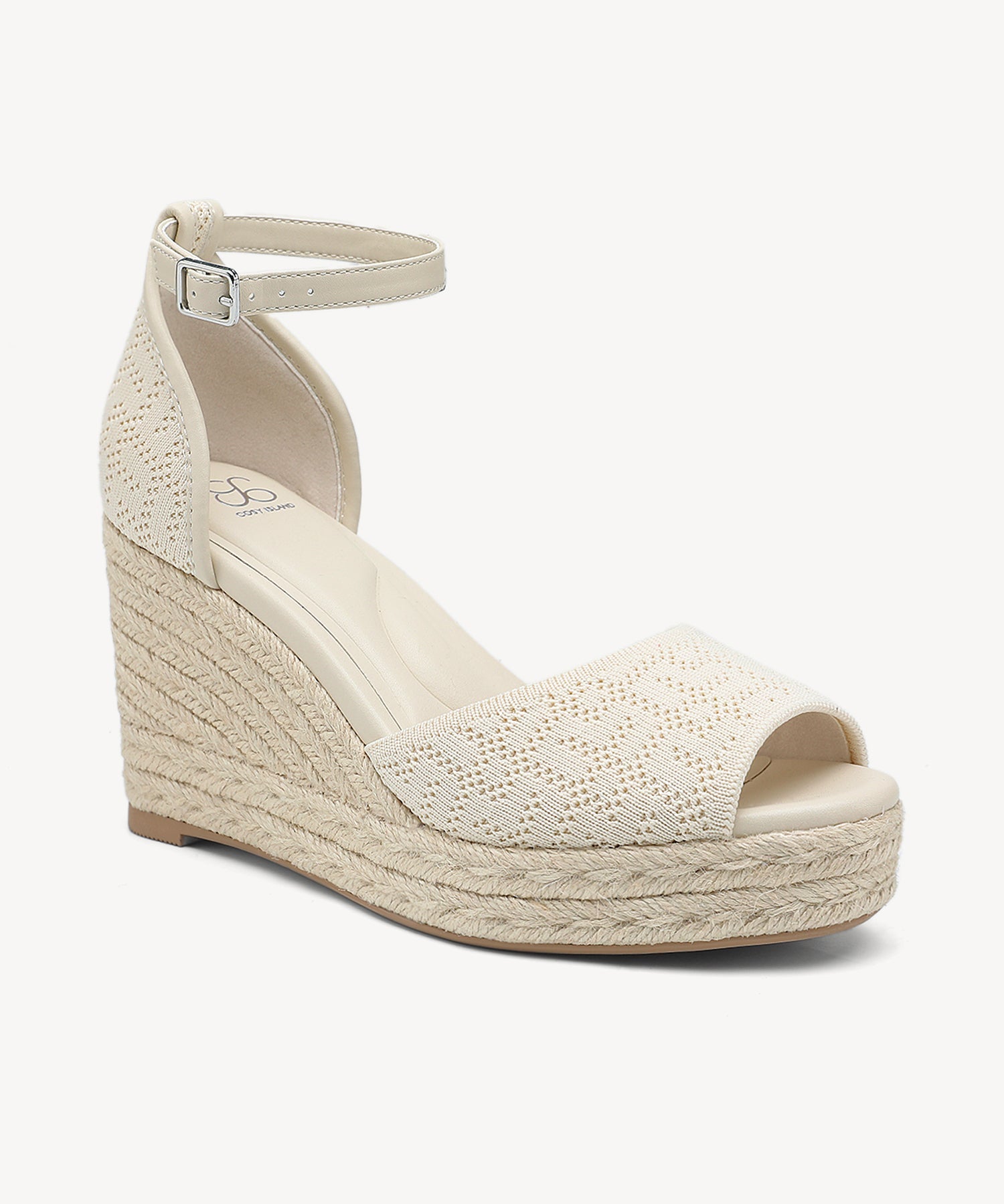 Commute Espadrilles Round Toe Wedge Sandal - Cream / US 6 | EU 36.5 | UK 4