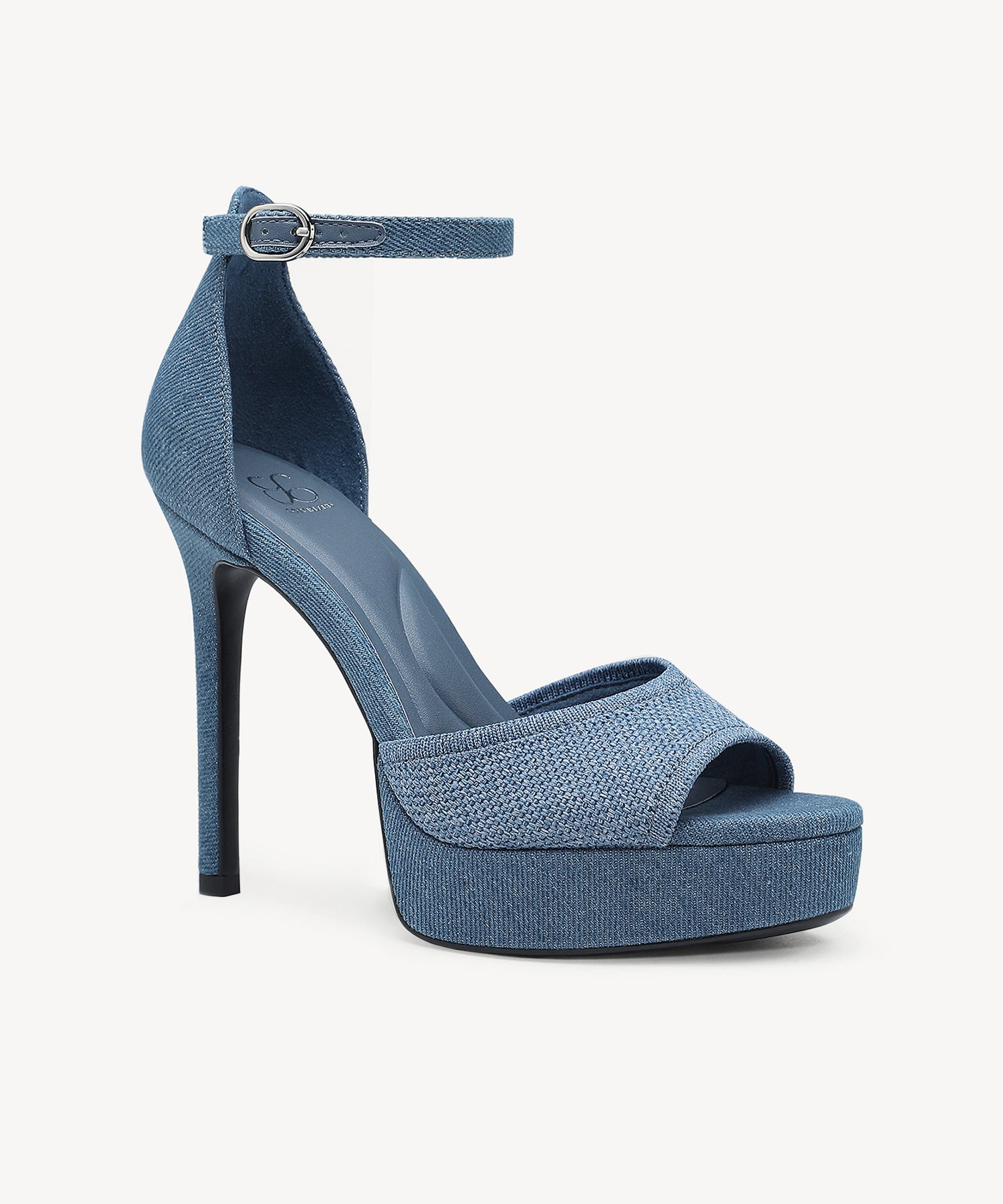 GlimmerRise Strapped Platform Heeled Sandal - Denim Blue / US 6.5 | EU 37 | UK 4.5