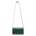 Small Embossed Leather Bag in Dark Green - Bayarcal
