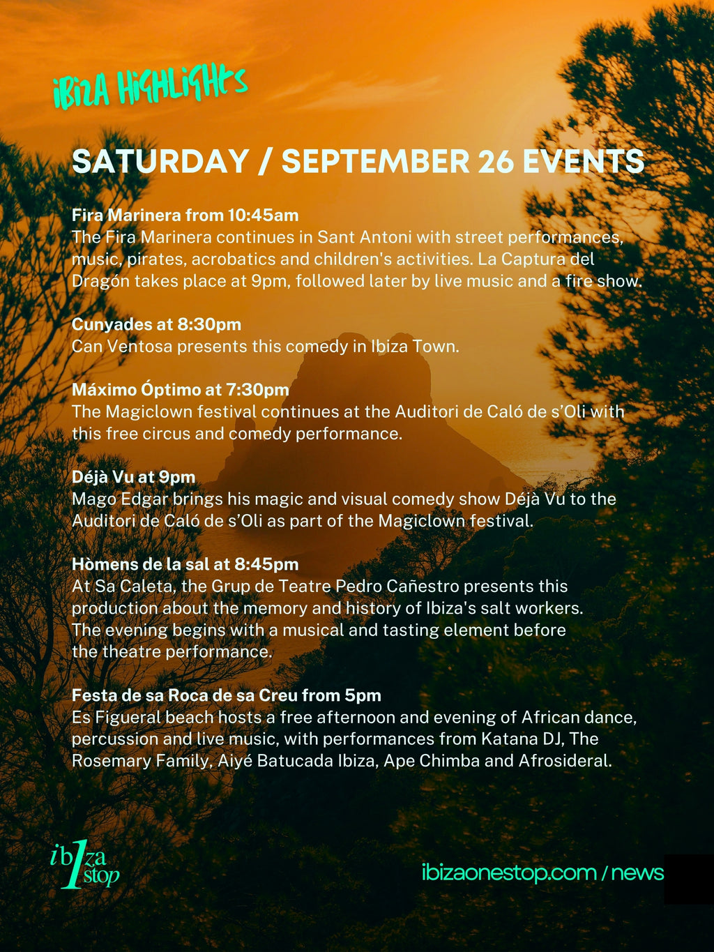Saturday, September 26 in Ibiza Brings Brazilian Day, a Medieval Sea Fair, Sant Miquel Celebrations and More