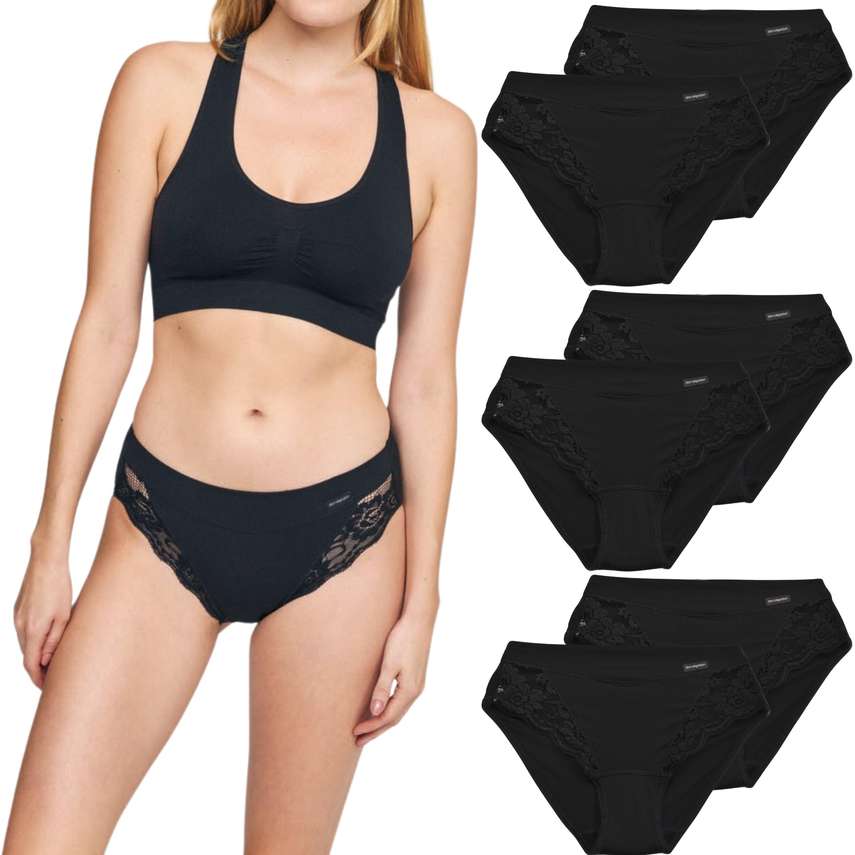Don Algodon | Pack de 6 Bragas Bikini con Encaje Lateral | Transpirables