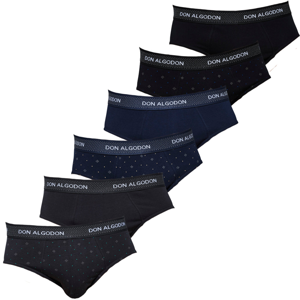Don Algodon | Pack 6 Slips para Hombre Suaves | Transpirables y Resistentes