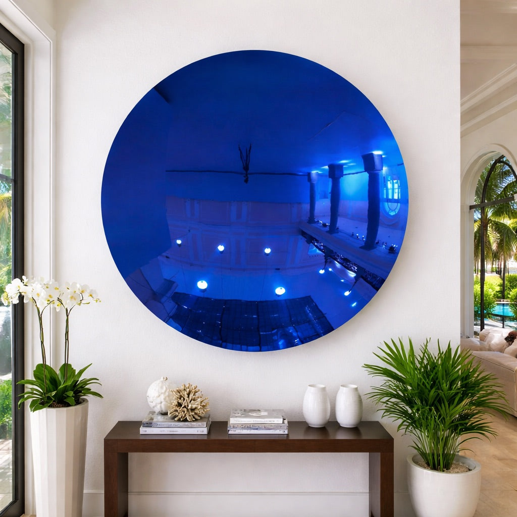 ArtZ® Stainless Steel Concave or Convex Mirror - Blue / Concave / 39.4 inch Diameter (100cm)