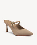 GraceLithe Pointed Toe Heeled Mule - Apricot / Wide (D-E) / US 8.5 | EU 39.5 | UK 6.5