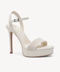 DenimLoft Strapped Platform Heeled Sandal - Cream / US 8 | EU 39 | UK 6