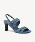 SteadyWeave Block Heeled Double Strap Sandal - Denim Blue / US 5 | EU 35 | UK 3