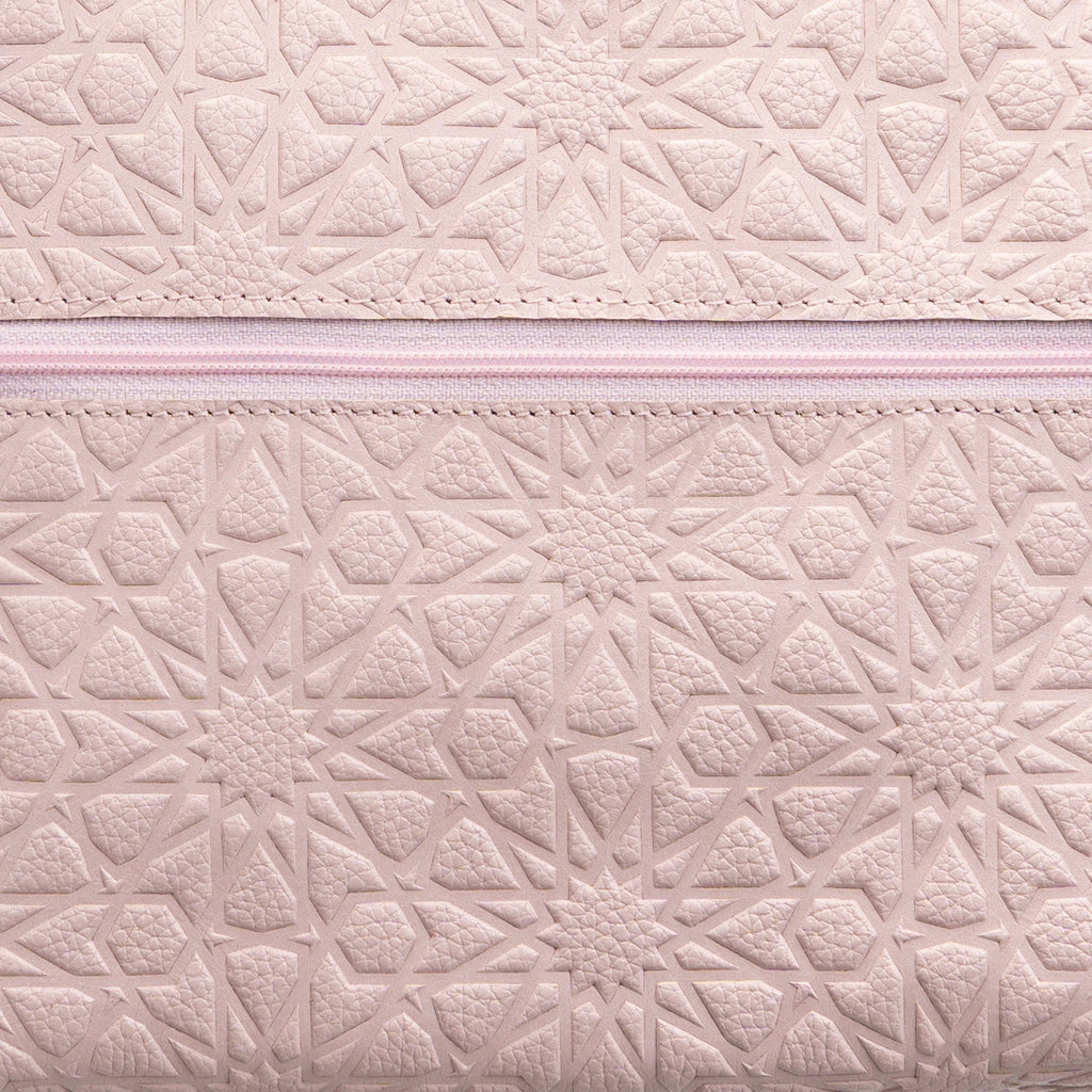 Pale Pink Embossed Crossbody Bag with Islamic Design Pattern