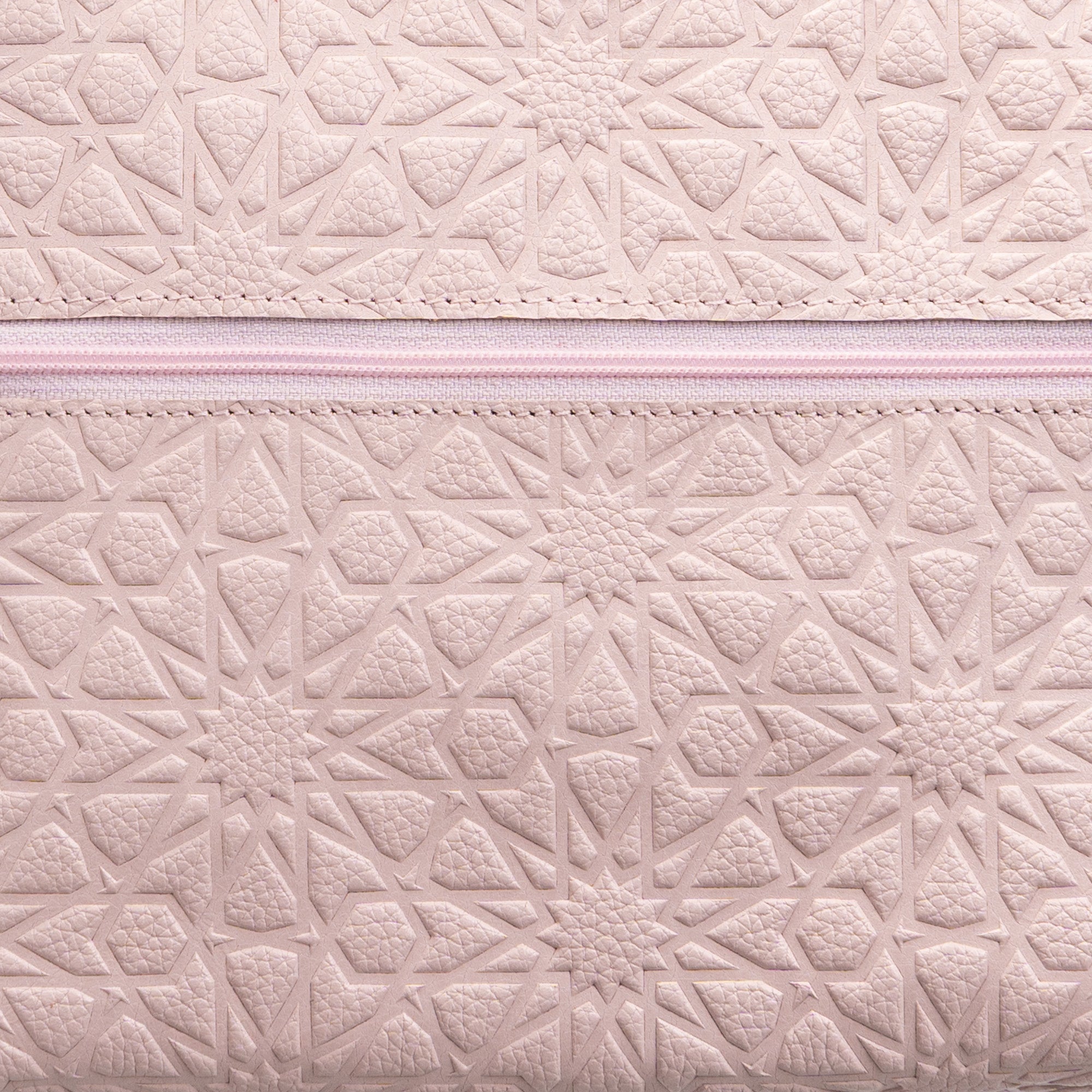 Pale Pink Embossed Crossbody Bag with Islamic Design Pattern