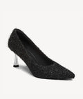 EternalPace Diamond Pointed Toe Heeled Pump - Black Puff / US 5 | EU 35 | UK 3