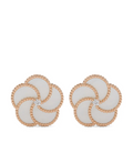 La Prima Gioielli Mother-of-Pearl Flower Earrings — Rose Gold