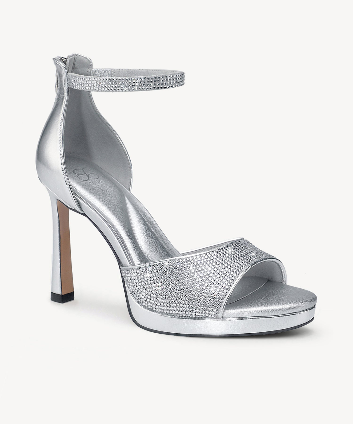 SleekRise Strapped Platform Heeled Sandal - Silver / US 10 | EU 41.5 | UK 8