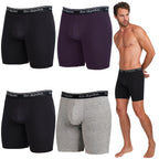 Don Algodon Premium | Pack de 4 Boxers Largos Ciclista Anti-roce Para Hombres | 95% Algodón | 4 Boxer: 2 Negros, 1 Gris Oscuro, 1 Gris Claro | Máxima Calidad