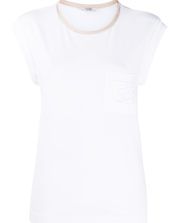 Peserico Logo-Patch Cotton T-shirt — White
