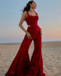 Red Amaya Pants Set By KYNAH, Luxury Indian Fashion & Bridal Wear