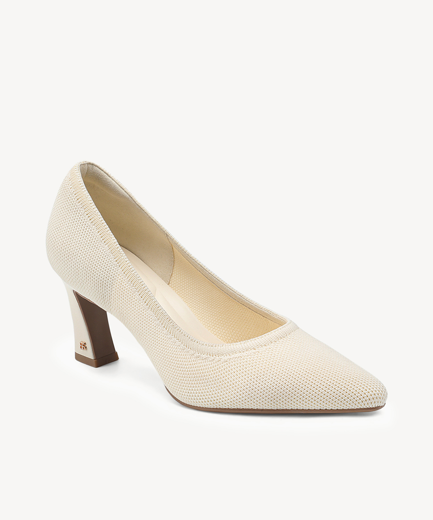 SerenTouch Pointed Toe Heeled Pump - Cream / US 5 | EU 35 | UK 3